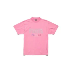 Paris Strass T-shirt Small Fit  in Faded Pink