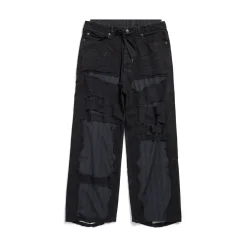 Patchwork Pyjama Pants in Black