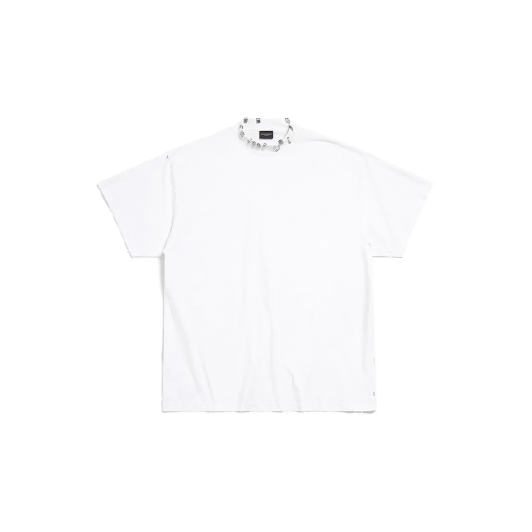Pierced T-shirt Oversized in White