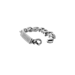 Plate Twist Bracelet in Antique Silver