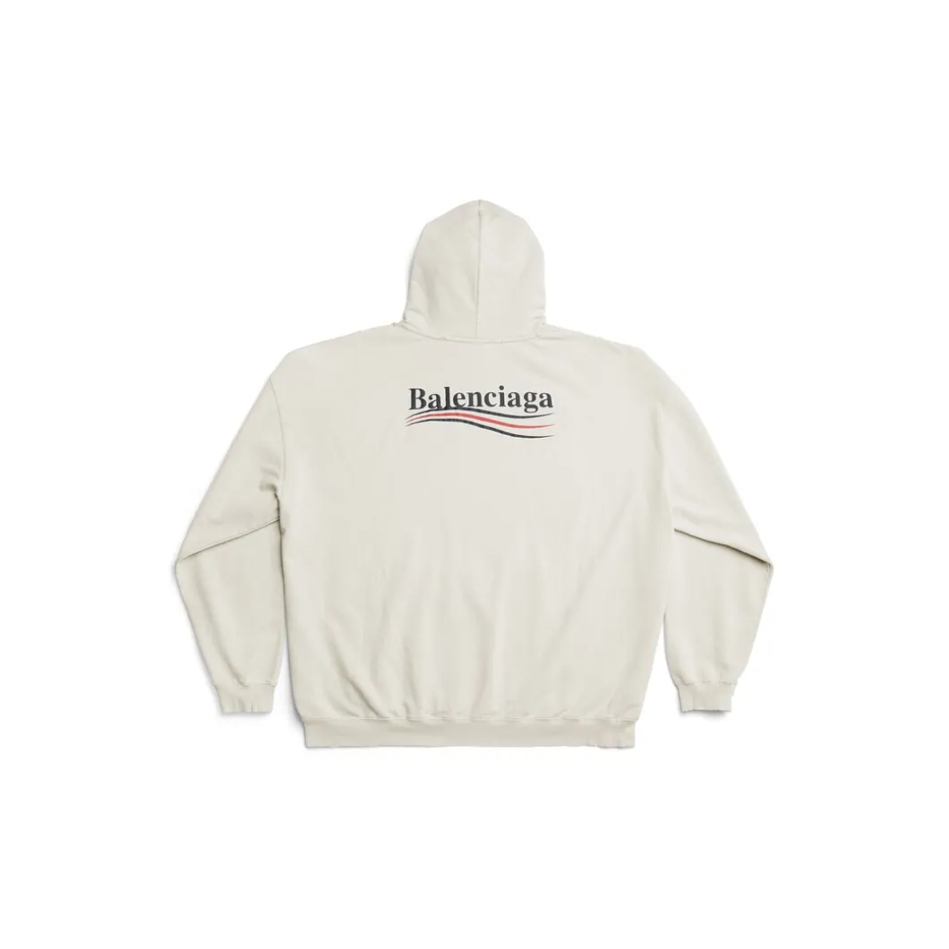 Political Campaign Hoodie Large Fit in Off White