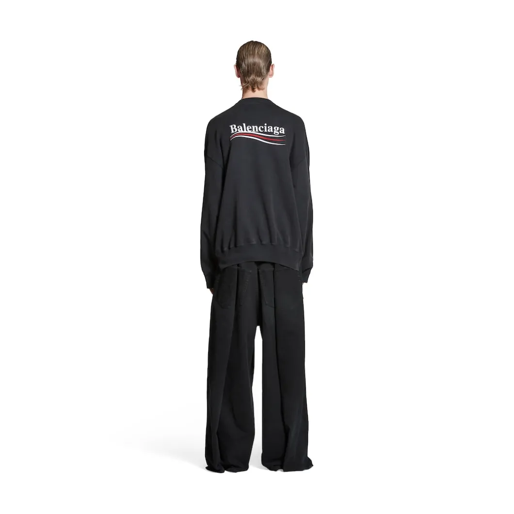 Political Campaign Hybrid Sweater in Black