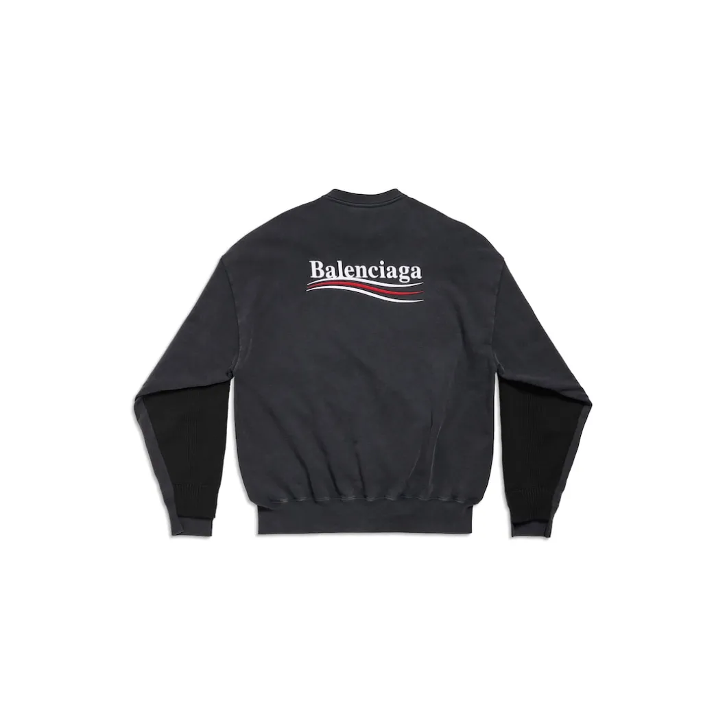 Political Campaign Hybrid Sweater in Black