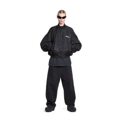 Political Campaign Varsity Jacket in Black