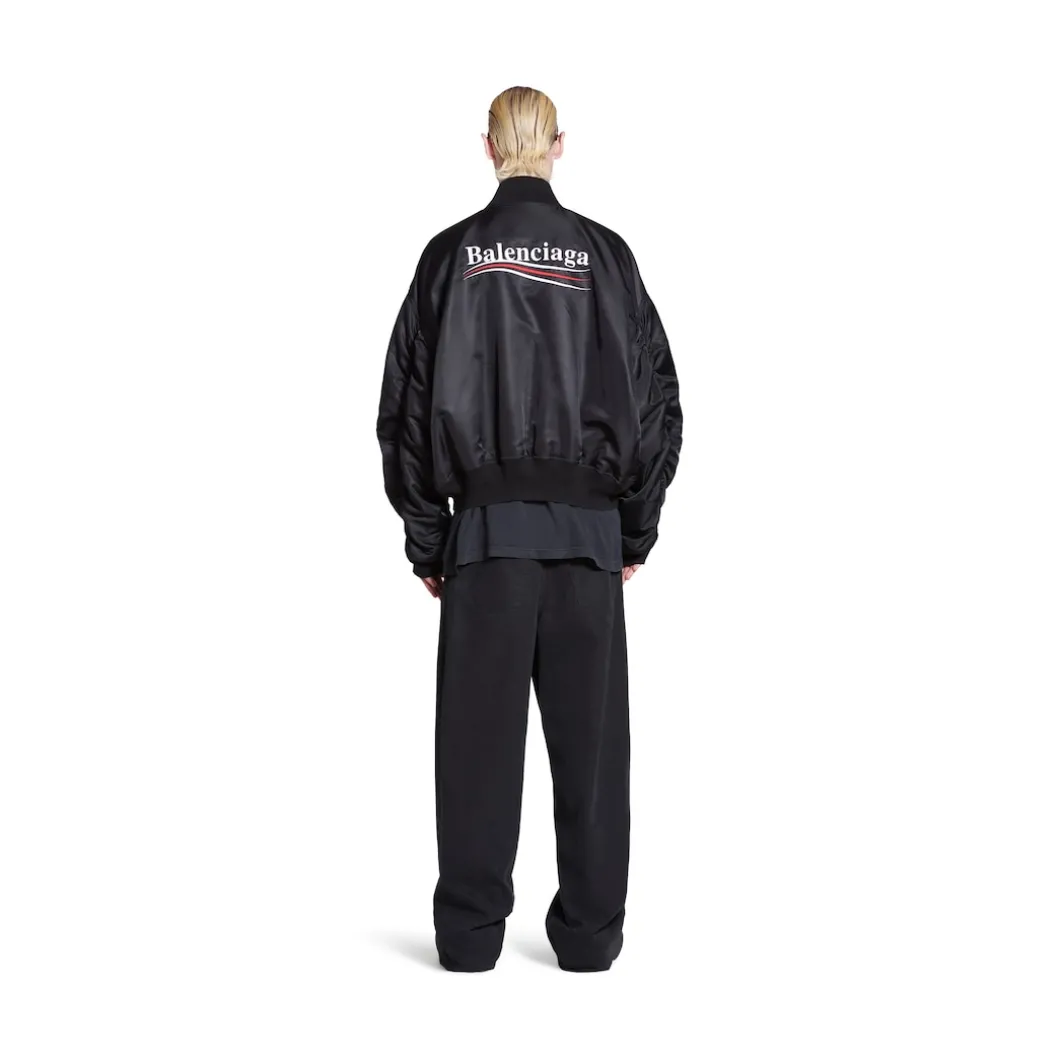 Political Campaign Varsity Jacket in Black