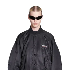 Political Campaign Varsity Jacket in Black
