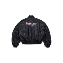 Political Campaign Varsity Jacket in Black