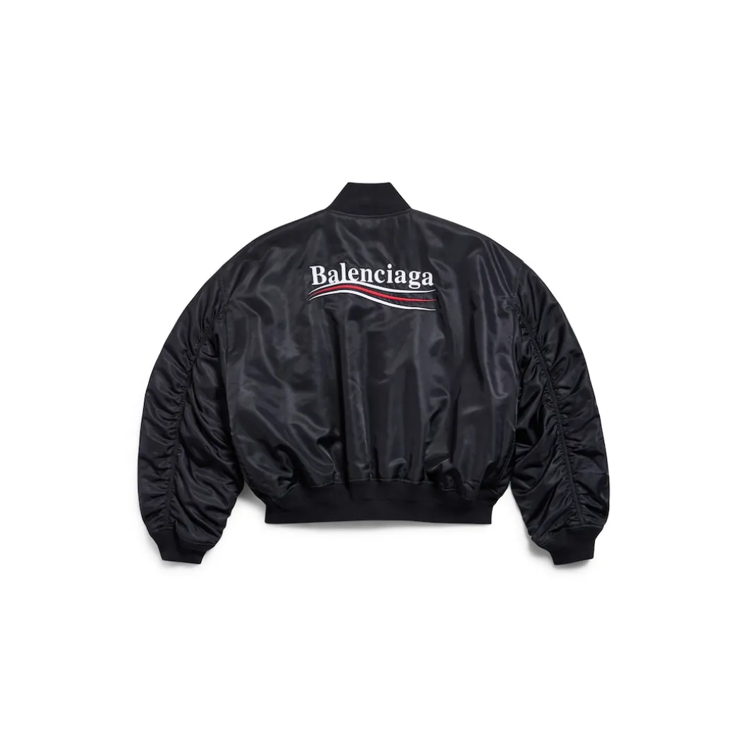 Political Campaign Varsity Jacket in Black