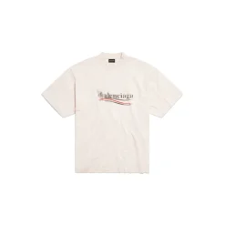 Political Stencil T-shirt Medium Fit in Off White/black