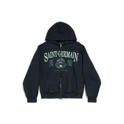 Saint Germain Zip-up Hoodie Regular Fit in Dark Blue