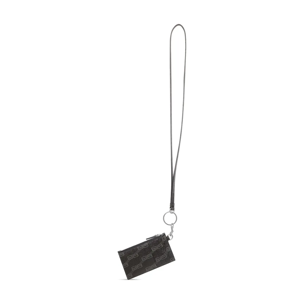 Signature Card Case On Keychain Bb Monogram Coated Canvas in Black