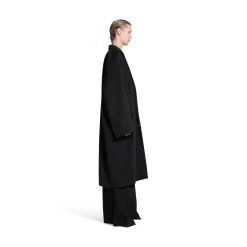 Skater Tailored Coat in Black