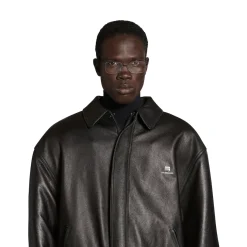 Sporty B Shearling Jacket in Black