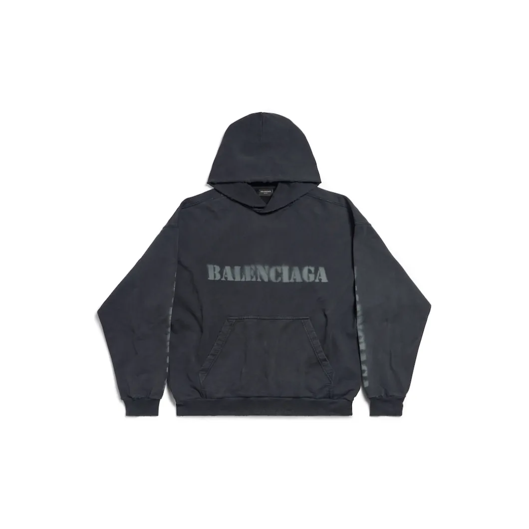 Stencil Type Hoodie Medium Fit in Black