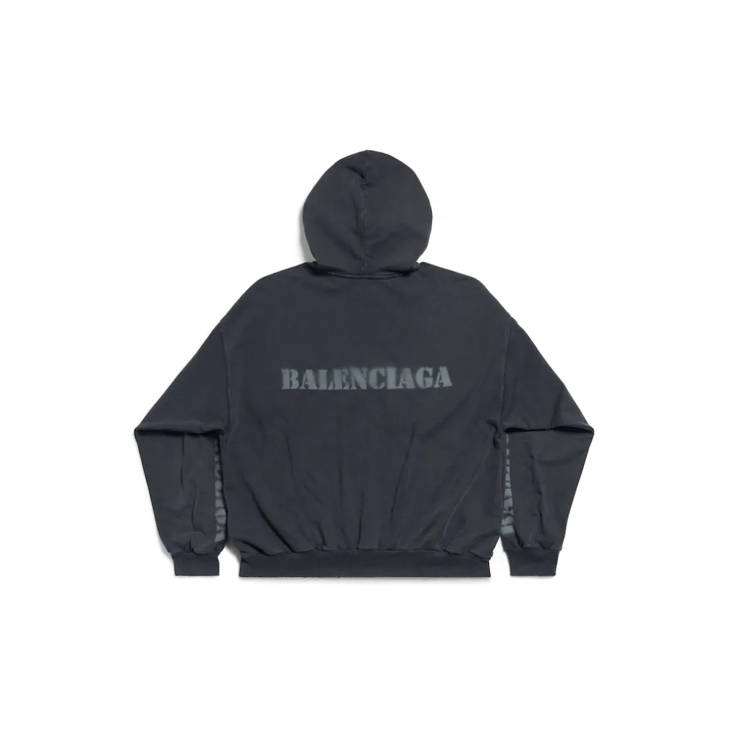 Stencil Type Hoodie Medium Fit in Black