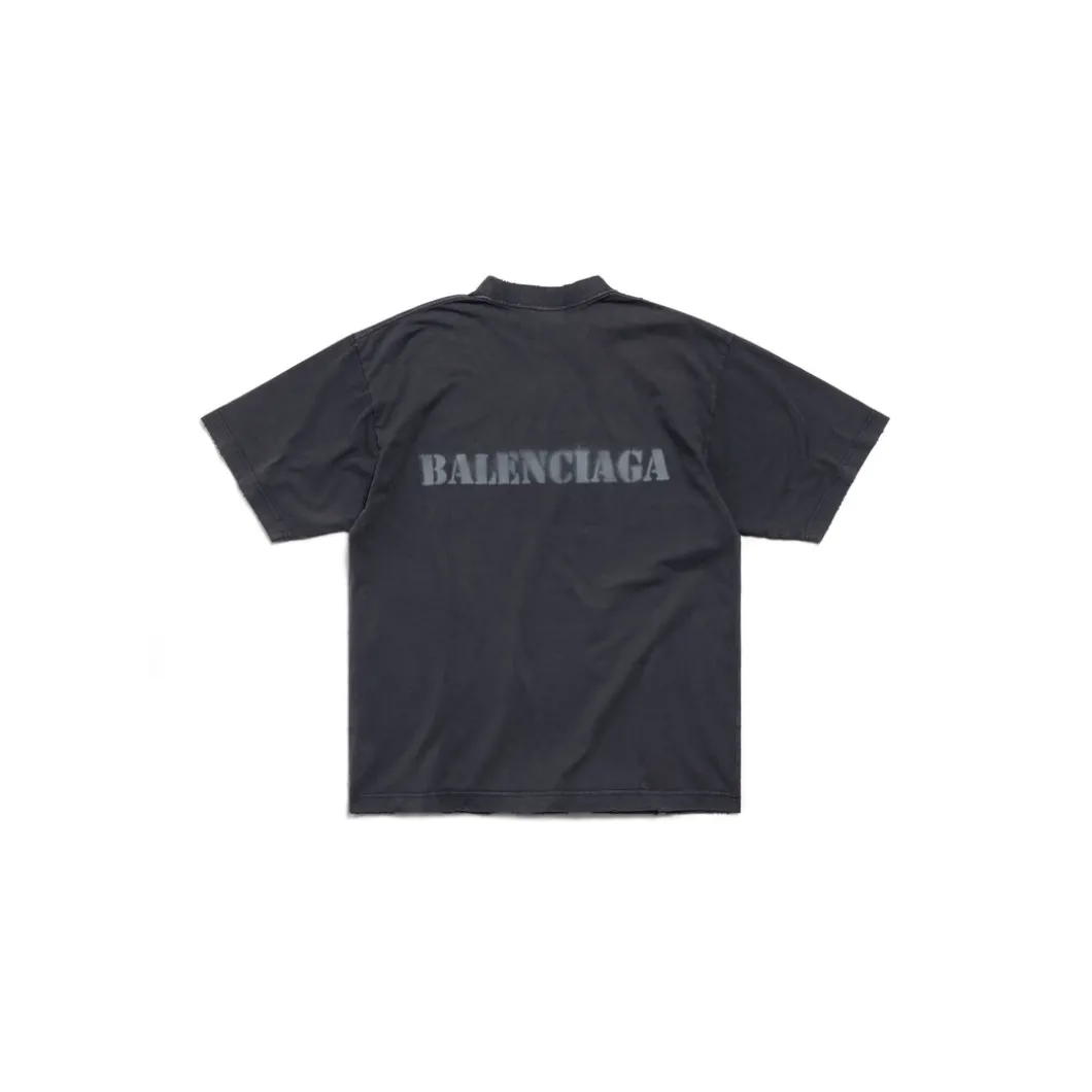 Stencil Type T-shirt Medium Fit in Black
