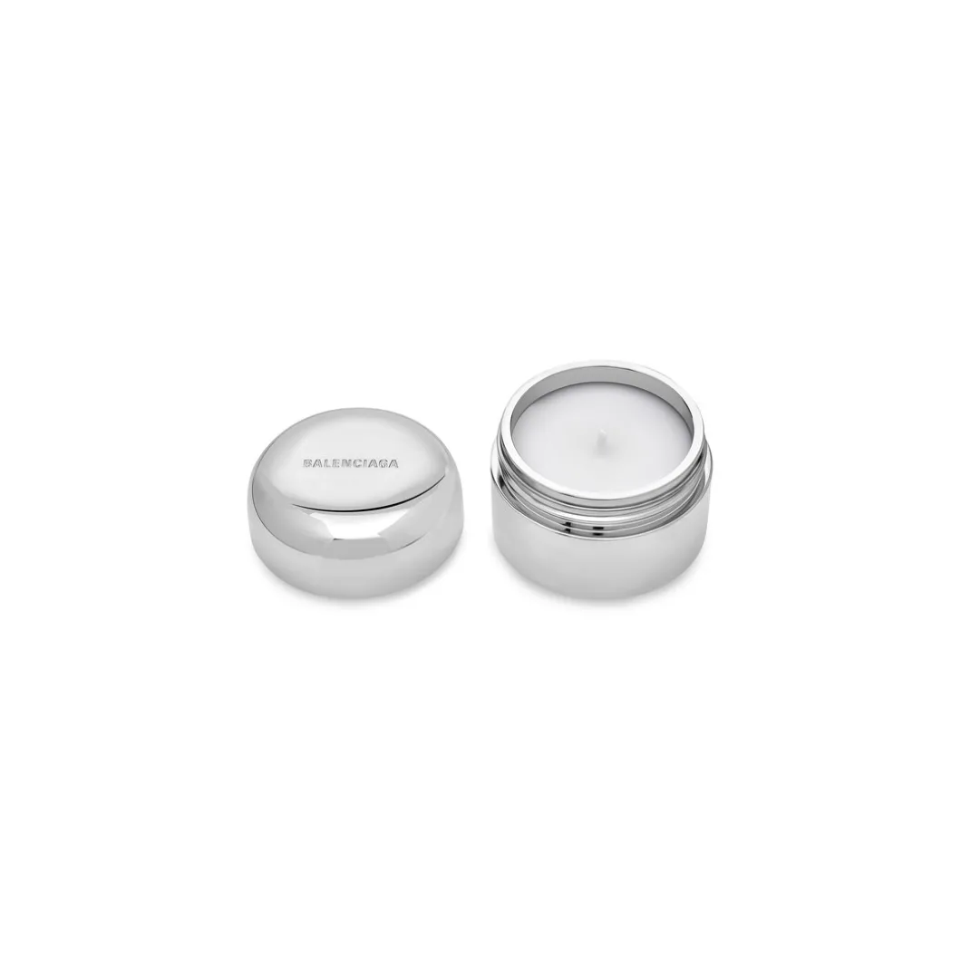 Travel Candle in Silver/white