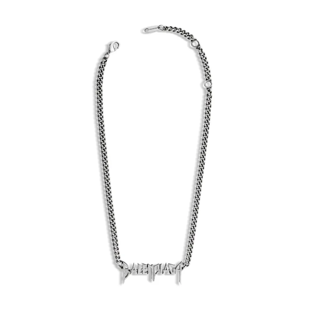 Typo Metal Necklace in Silver
