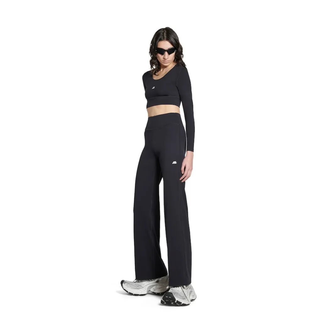 Women's Activewear Flared Slim Pants in Black