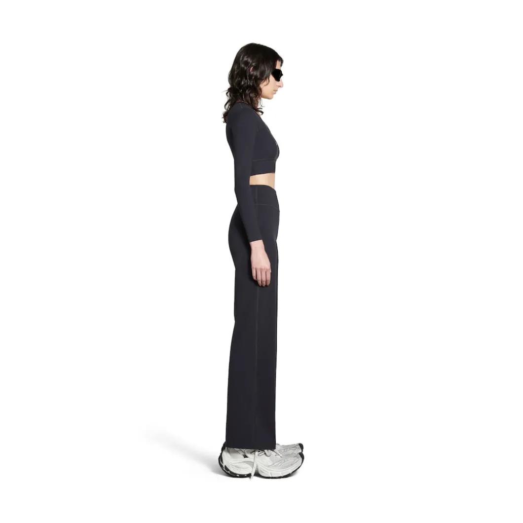 Women's Activewear Flared Slim Pants in Black