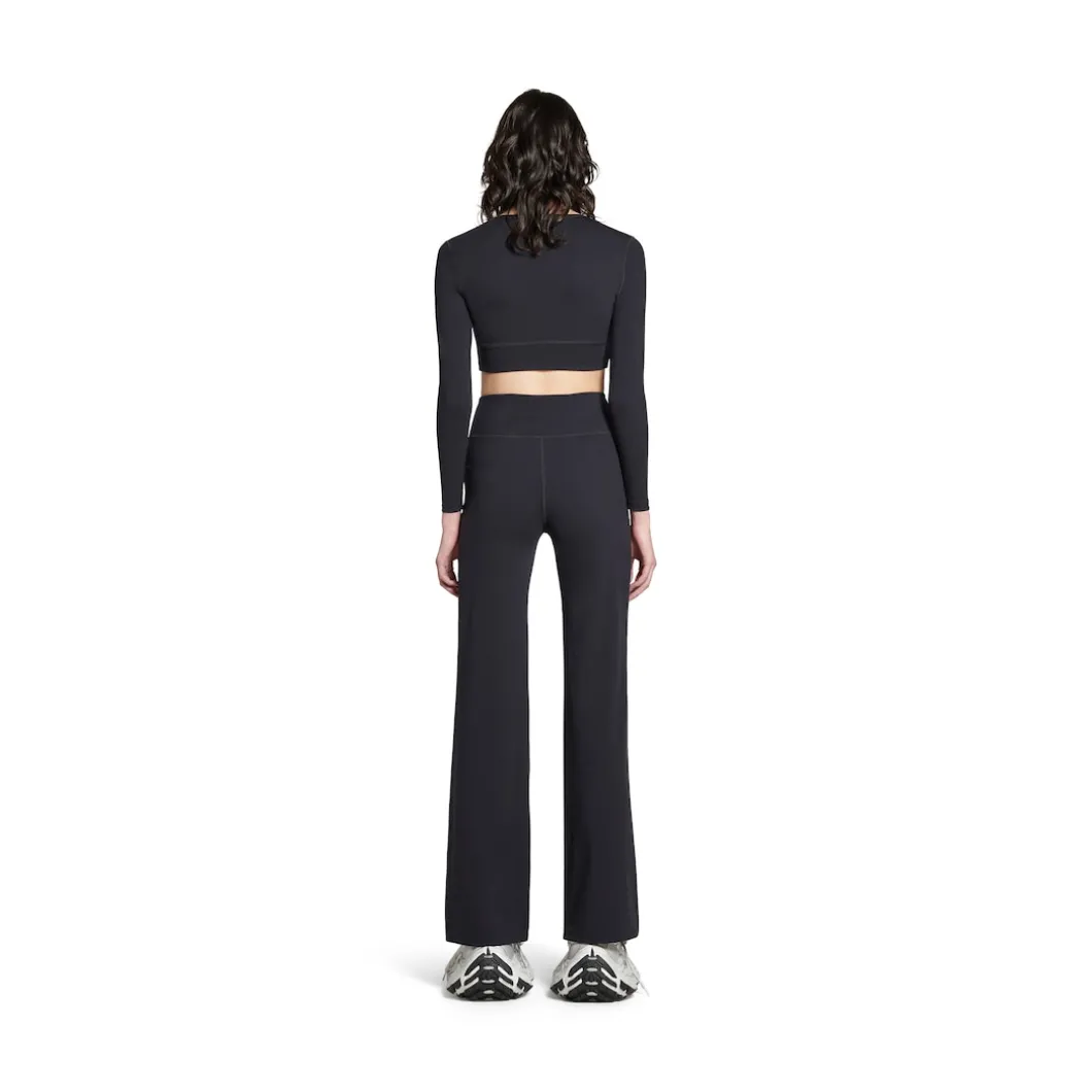 Women's Activewear Flared Slim Pants in Black