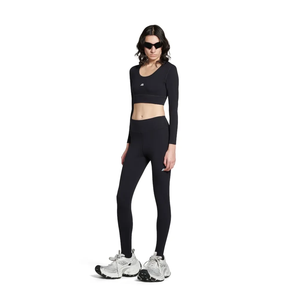Women's Activewear Long Sleeve Sports Bra in Black