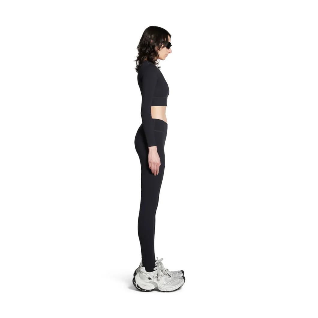 Women's Activewear Long Sleeve Sports Bra in Black