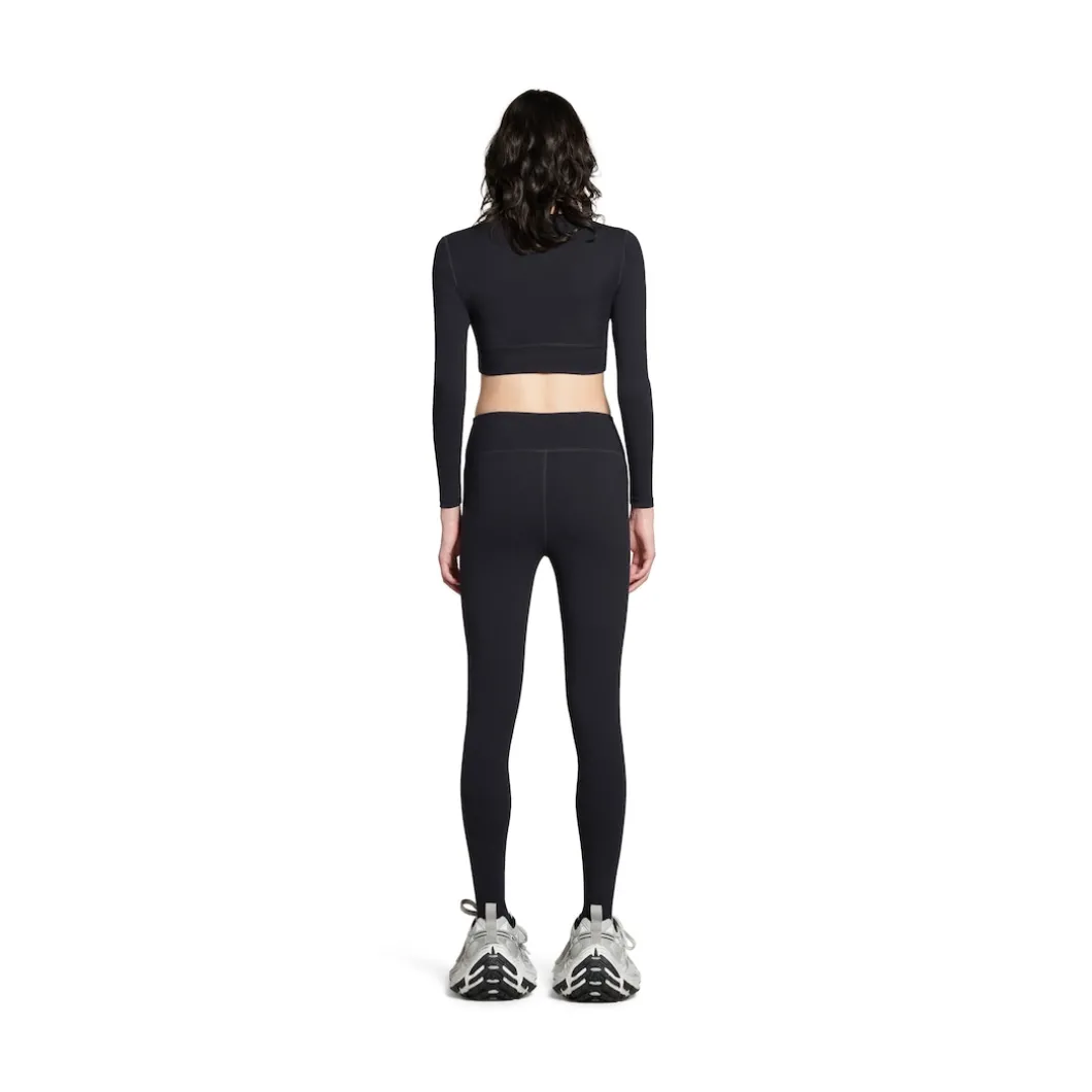 Women's Activewear Long Sleeve Sports Bra in Black