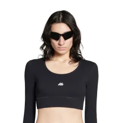 Women's Activewear Long Sleeve Sports Bra in Black