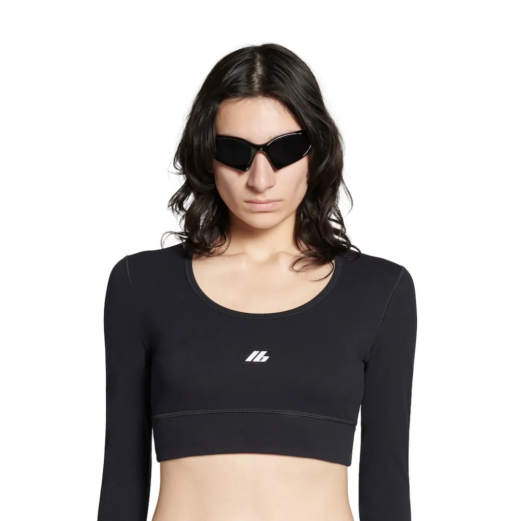 Women's Activewear Long Sleeve Sports Bra in Black