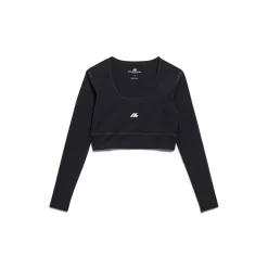 Women's Activewear Long Sleeve Sports Bra in Black