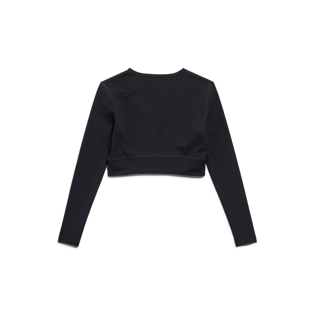 Women's Activewear Long Sleeve Sports Bra in Black