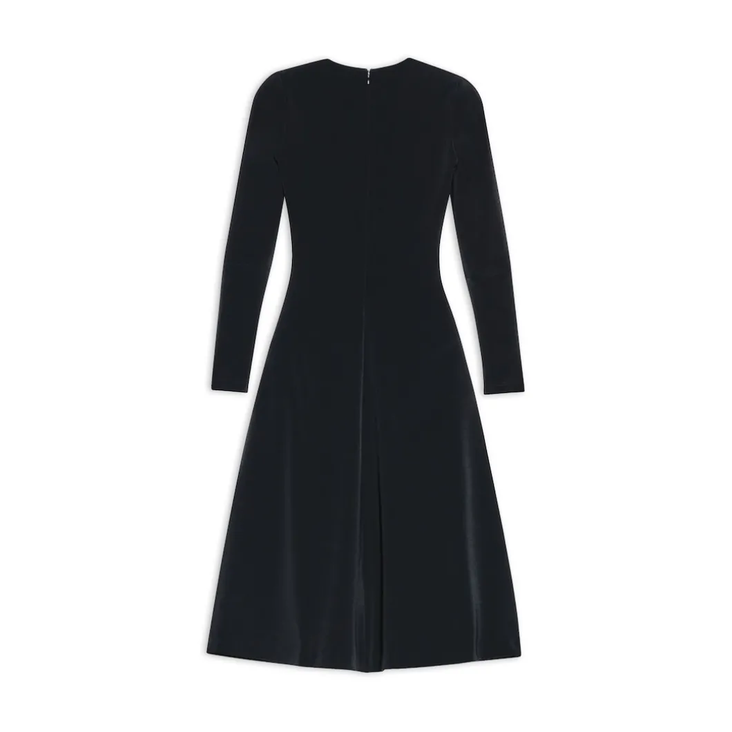 Women's A-line Crewneck Dress in Black