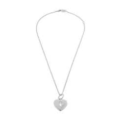Women's Amour Heart Necklace in Silver