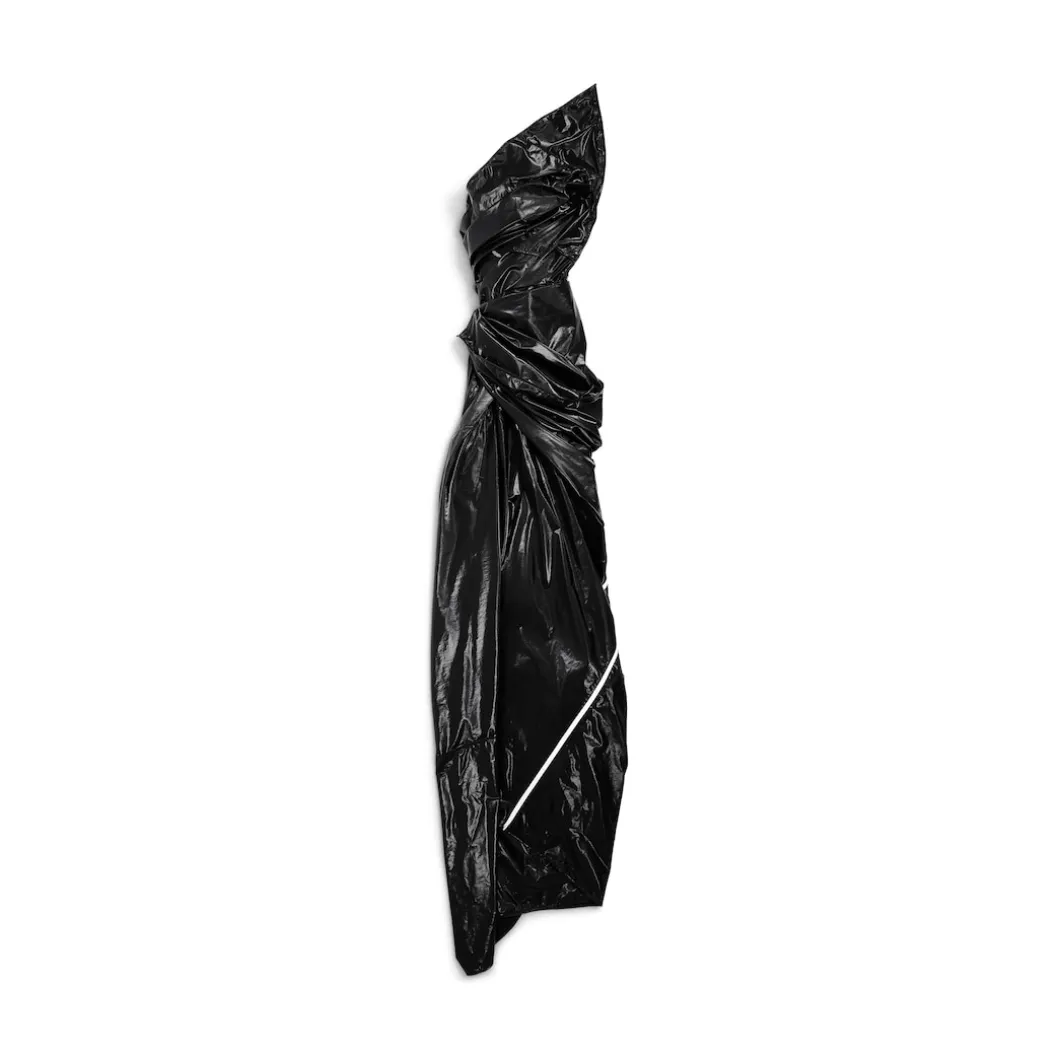 Women's Asymmetric Bustier Gown in Black
