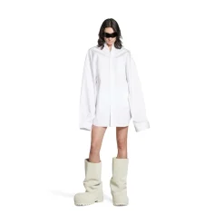 Women's Balenciaga Asymmetric Shirt Large Fit in White
