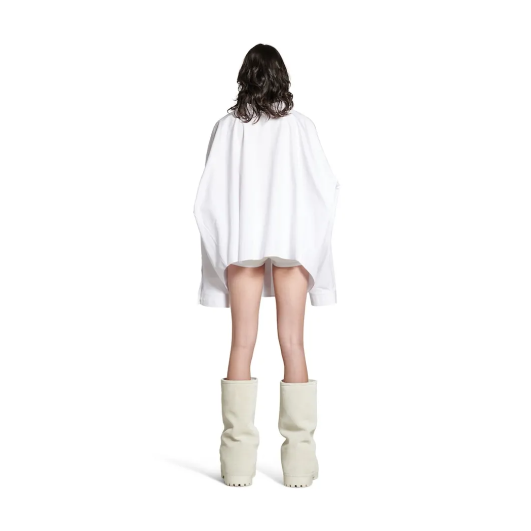 Women's Balenciaga Asymmetric Shirt Large Fit in White