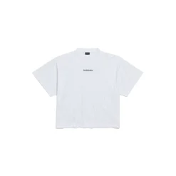 Women's Balenciaga Back Cropped T-shirt in White/black