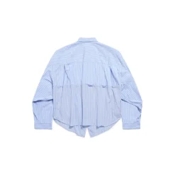 Women's Balenciaga Cut Up Shirt Oversized in Light Blue/white