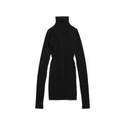 Women's Balenciaga Long Sleeve Mini Dress in Black