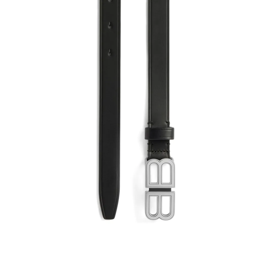 Women's Bb Hourglass Thin Belt in Black