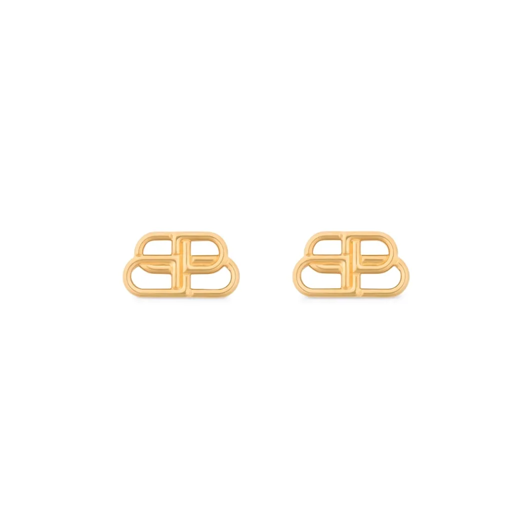 Women's Bb S Stud Earrings in Gold