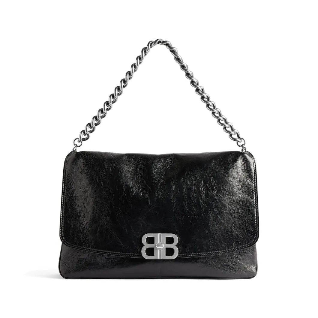 Women's Bb Soft Large Flap Bag in Black