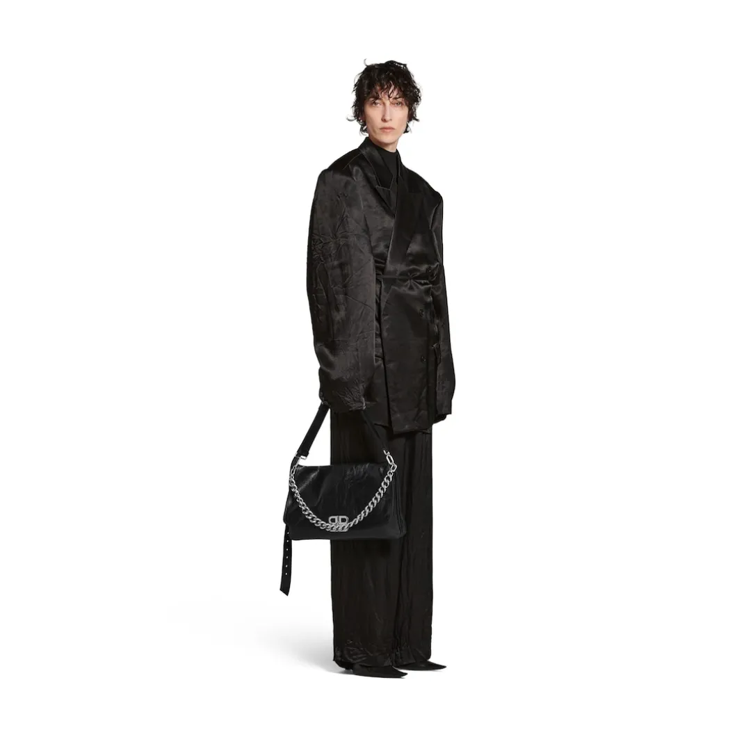 Women's Bb Soft Large Flap Bag in Black