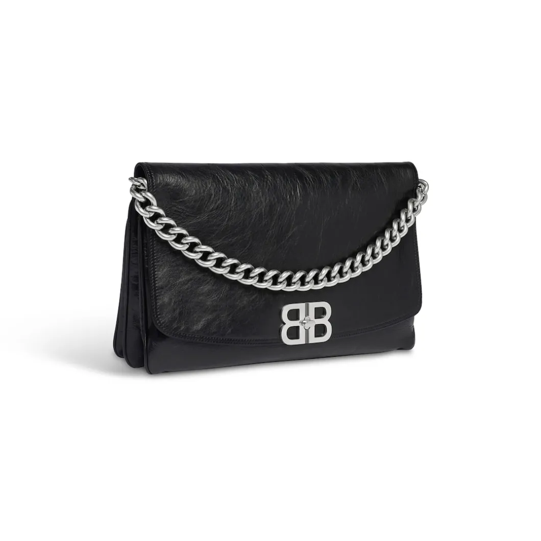Women's Bb Soft Large Flap Bag in Black