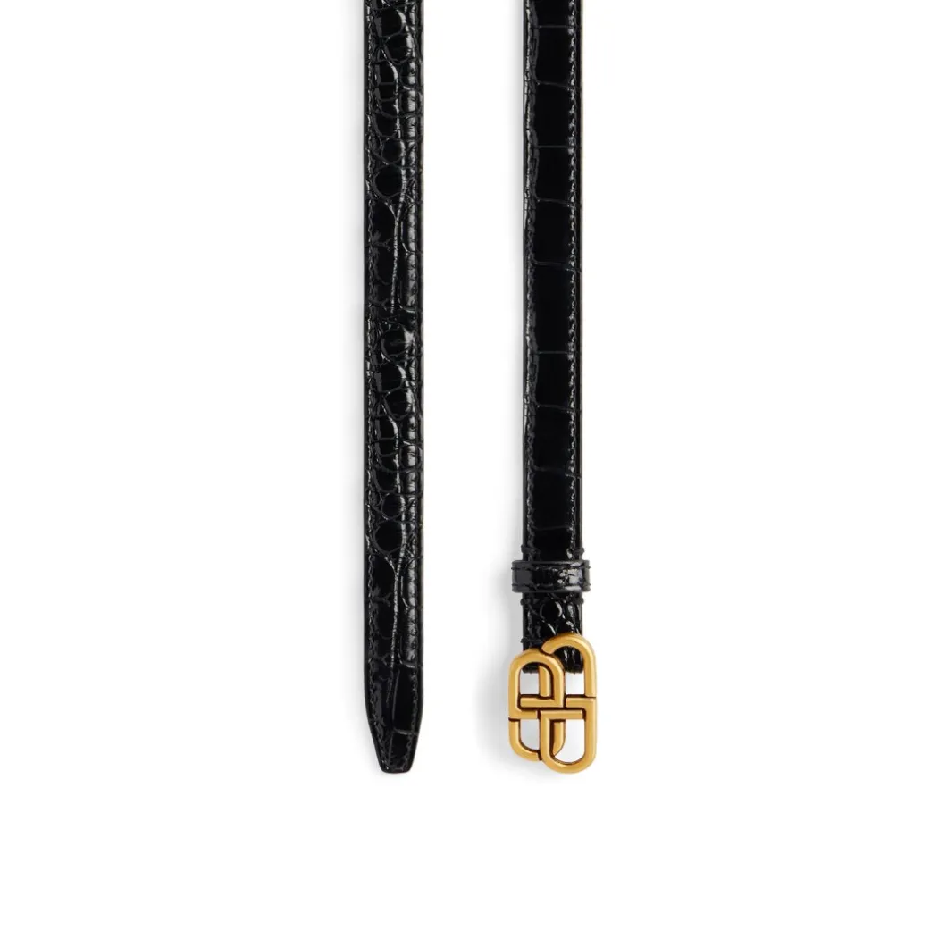 Women's Bb Super Thin Belt in Black