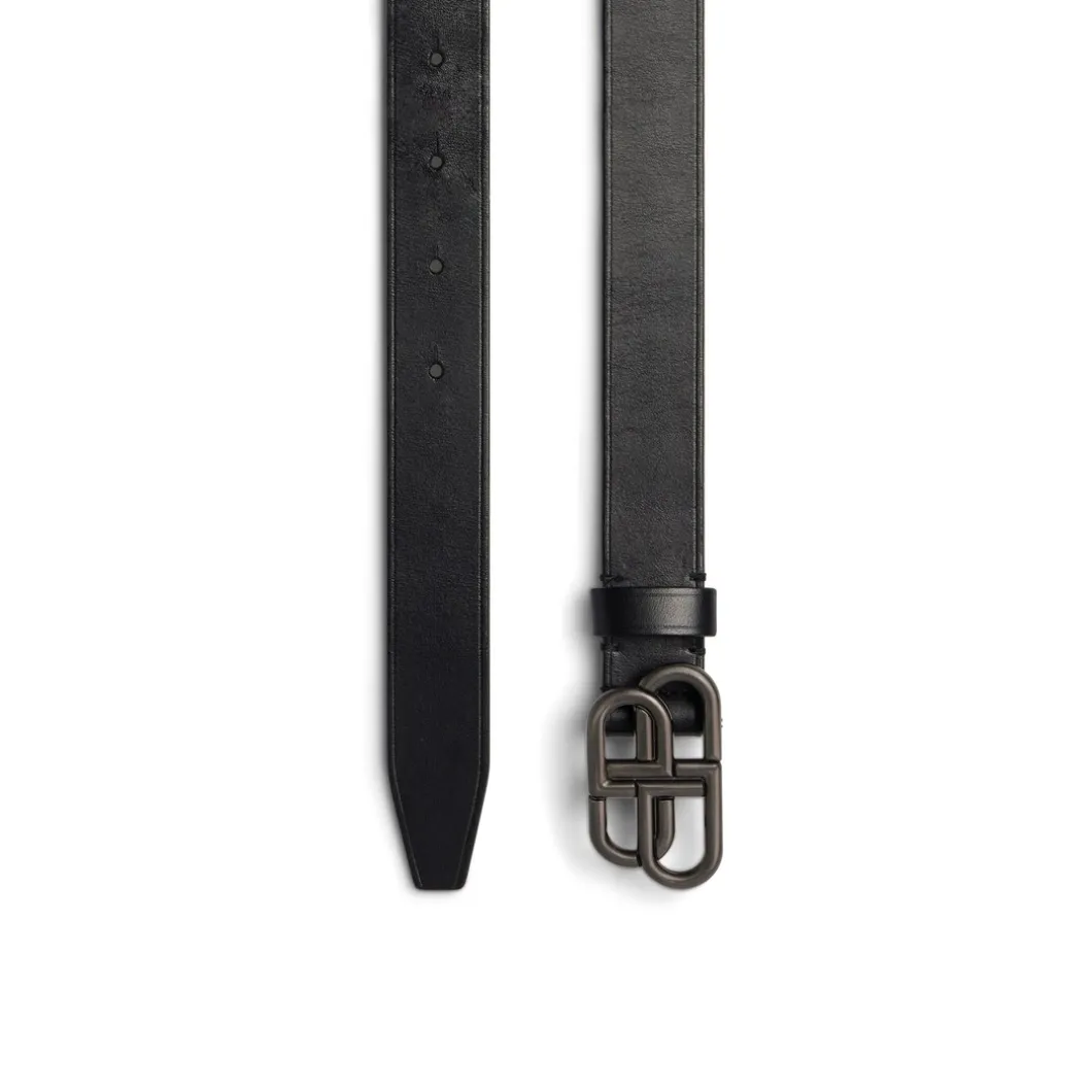Women's Bb Thin Belt in Black