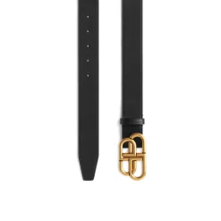 Women's Bb Thin Belt in Black