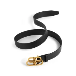 Women's Bb Thin Belt in Black