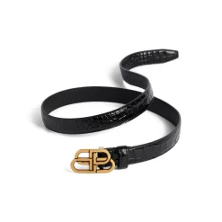 Women's Bb Thin Belt in Black